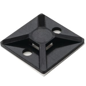 Cable tie mount for adhesive use, Wmax=3.6mm, ?3.0 mm, Adhesive, black, 1000pcs.