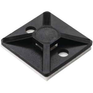 Cable tie mount for adhesive use, Wmax=3.6mm, ?3.0 mm, Adhesive, black, 100pcs.
