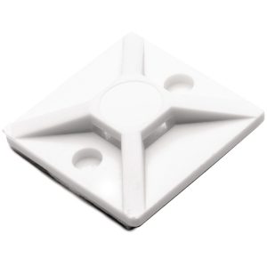 Cable tie mount for adhesive use, Wmax=3.6mm, ?3.0 mm, Adhesive, white, 500pcs.