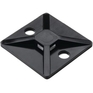 Cable tie mount for screw fixation, Wmax=5.4mm, ?4.6 mm, #8 Screw, black, 100pcs.