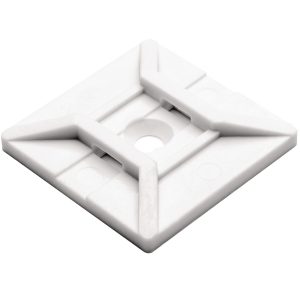 Cable tie mount for screw fixation, Wmax=4.6mm, ⌀3.9 mm, #6 Screw, white, 100pcs.