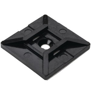 Cable tie mount for adhesive use, Wmax=4.6mm, ?3.9 mm, Adhesive, black, 100pcs.