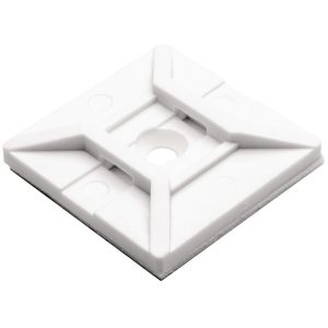 Cable tie mount for adhesive use, Wmax=4.6mm, ?3.9 mm, Adhesive, white, 100pcs.