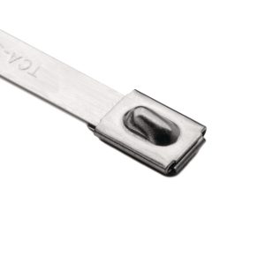 Stainless steel cable tie, ball bearing lock, 201x7.9mm, ⌀17.0-50mm, metal, 50pcs.