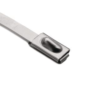 Stainless steel cable tie, ball bearing lock, 201x4.6mm, ⌀12-50mm, metal, 100pcs.