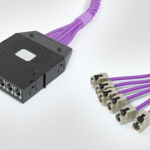 RapidNet Category 6A - 6 Port Cassette to 6x Keystone Jacks - Shielded F/FTP Cca Violet LSZH - 15mtr