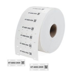 Cable tag, ladder-style, thermal transfer print, 51.5x20.4mm, yellow, box=1000pcs.