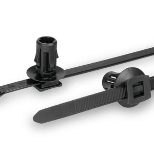 Fixing tie for hole (round), inside serrated, ⌀10.0-100.0mm, black, 200pcs.