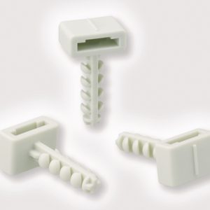 Cable tie mount for hole (round), Wmax=12.7mm, ?6.0 mm, beige, 20pcs.