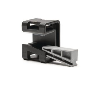 Cable tie mount for edge, Wmax=15.0mm, T=8.0 - 13.0mm, black/grey, 200pcs.