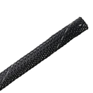 Braided sleeving, nom⌀9.5mm, ⌀4.7-16.0mm, black, 38.10m