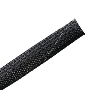 Braided sleeving, nom⌀12.7mm, ⌀6.4-19.1mm, black, 30.48m