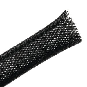 Braided sleeving, nom⌀25.4mm, ⌀15.9-41.3mm, black, 19.80m