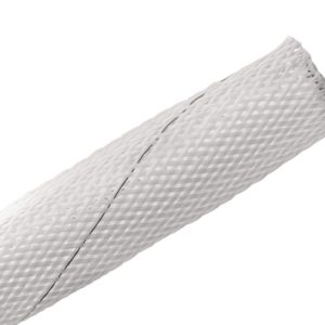 Braided sleeving, nom⌀31.8mm, ⌀19.1-44.5mm, white, 15.24m