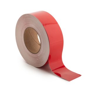 Label, weather resistant/chemical resistance, red, thermal transfer print, 50.8mm, 76.20m