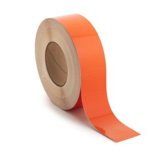 Label, weather resistant/chemical resistance, orange, thermal transfer print, 50.8mm, 76.20m