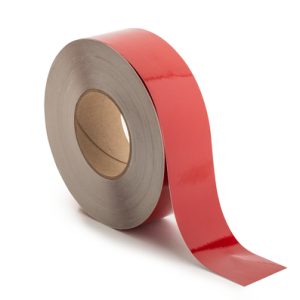 Label, weather resistant/chemical resistance, red, thermal transfer print, 50.8mm, 76.20m