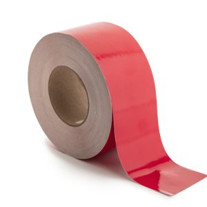 Label, weather resistant/chemical resistance, red, thermal transfer print, 76.2mm, 30.48m