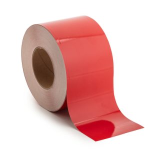 Label, weather resistant/chemical resistance, red, thermal transfer print, 101.6mm, 76.20m