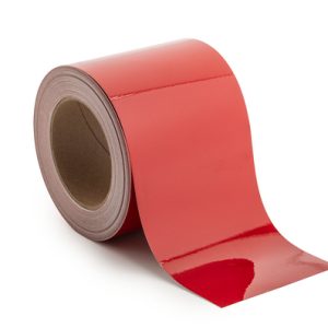 Label, weather resistant/chemical resistance, red, thermal transfer print, 101.6x101.6mm, 30.48m