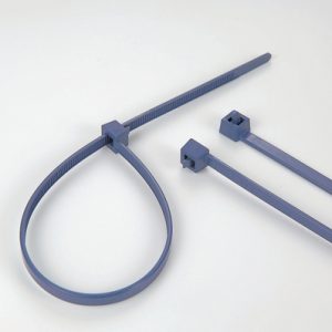 Cable tie inside serrated detectable, 250.0x4.6mm, ?5.0-65.0mm, blue, 100pcs.