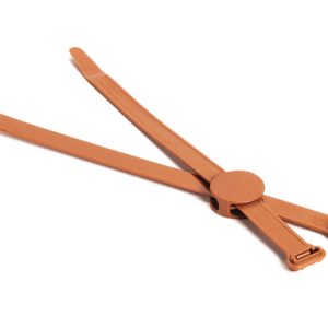 Fixing tie, inside serrated, ?15.0-51.0mm, brown, 100pcs.