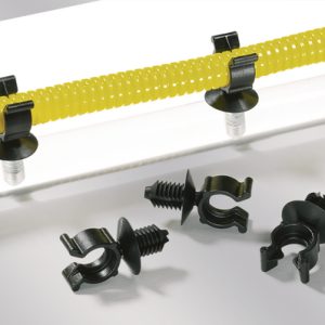 Corrugated tube clip for hole (round), nom?13.0mm, black, 500pcs.