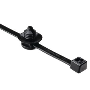 Fixing tie for hole (round), inside serrated, ?4.0-110.0mm, black, 500pcs.