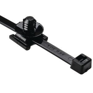 Fixing tie for hole (round), inside serrated, ⌀5.0-105.0mm, black, 100pcs.