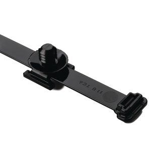 Fixing tie for hole (round), inside serrated, ⌀9.5-105.0mm, black, 100pcs.