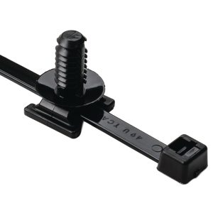 Fixing tie for hole (round), inside serrated, ⌀5.0-105.0mm, black, 100pcs.
