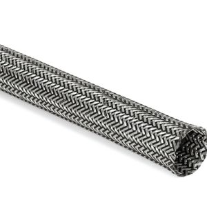 Braided sleeving, EMI shielding, nom?6mm, ?5-10mm, metal/black, 1000m