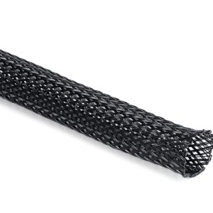 Braided sleeving, highly expandable, nom⌀25mm, ⌀10-30mm, black, 10m