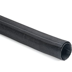 Woven sleeving, self closing/flame retardant, nom?32mm, ?31-34mm, -50 ?C to +150 ?C, black, 25m