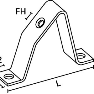 Mounting rail, 45⌀ Accessory, 49.8x18.0mm, metal, 10pcs.