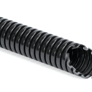 Corrugated tubing, durable, nom?28mm, OD=28.5mm, ID=21.3mm, black, 50m