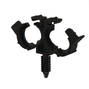 Corrugated tube clip for screw fixation, black, 800pcs.