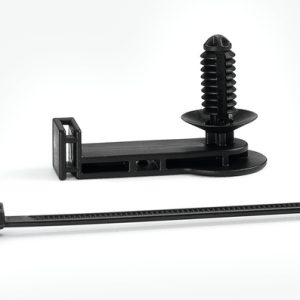 Fixing tie for hole (round), inside serrated, ?50.0mm, black, 2000