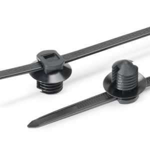Fixing tie for hole (round), outside serrated, ⌀4.0-45.0mm, black, 500pcs.