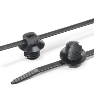 Fixing tie for hole (round), inside serrated, ⌀4.0-45.0mm, natural/black, 500pcs.