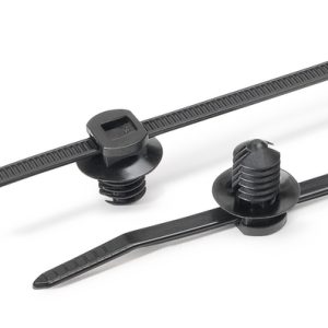 Fixing tie for hole (round), inside serrated, ⌀5.0-45.0mm, black, 500pcs.