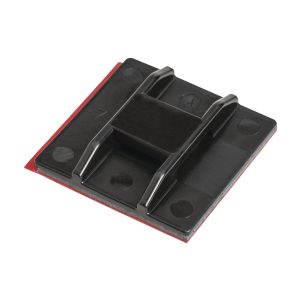 Cable tie mount for adhesive use, Wmax=13.2mm, Adhesive, black, 100pcs.