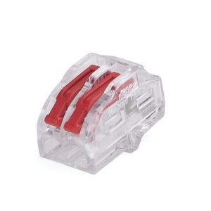 Push-in wire connector, 2 conductors, 0.2 to 4.0 mm? all types of wire, transparent, 80pcs.