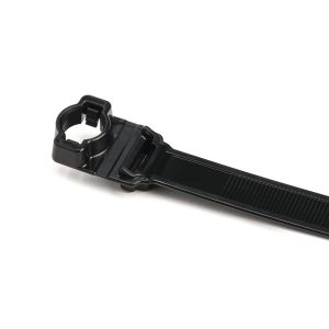 Fixing tie for stud, inside serrated, ?9.5-105.0mm, black, 300pcs.