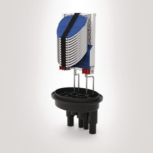 FDN 59 port AB length IR closure with 12 SE-IR MKII trays fitted with 2 x 3A splice bridges