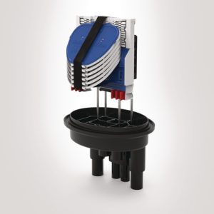 FDN 59 port A length IR closure with basket and 6 SE-IR MKII trays fitted with 2 x 3A splice bridges