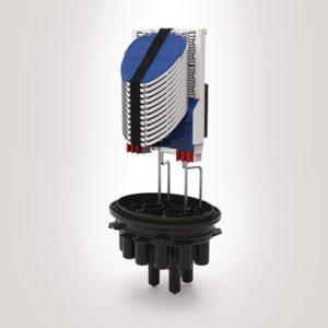 FDN 16 port AB length IR closure with basket and 12 SE-IR MKII trays fitted with 2 x 3A splice bridges