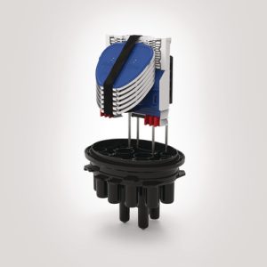 FDN 16 port A length IR closure with basket and 6 SE-IR MKII trays with 3A splice bridges