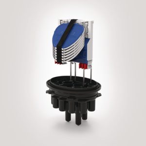 FDN 16 port A length IR closure with 6 SE-IR MKII trays fitted with 2 x 3A splice bridges