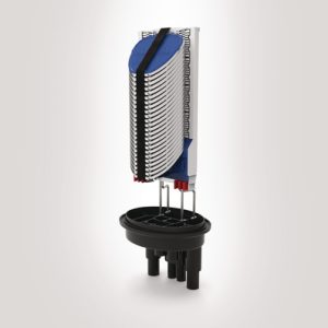 FDN 59 port B length IR closure with 24 SE-IR MKII trays fitted with 2 x 3A splice bridges